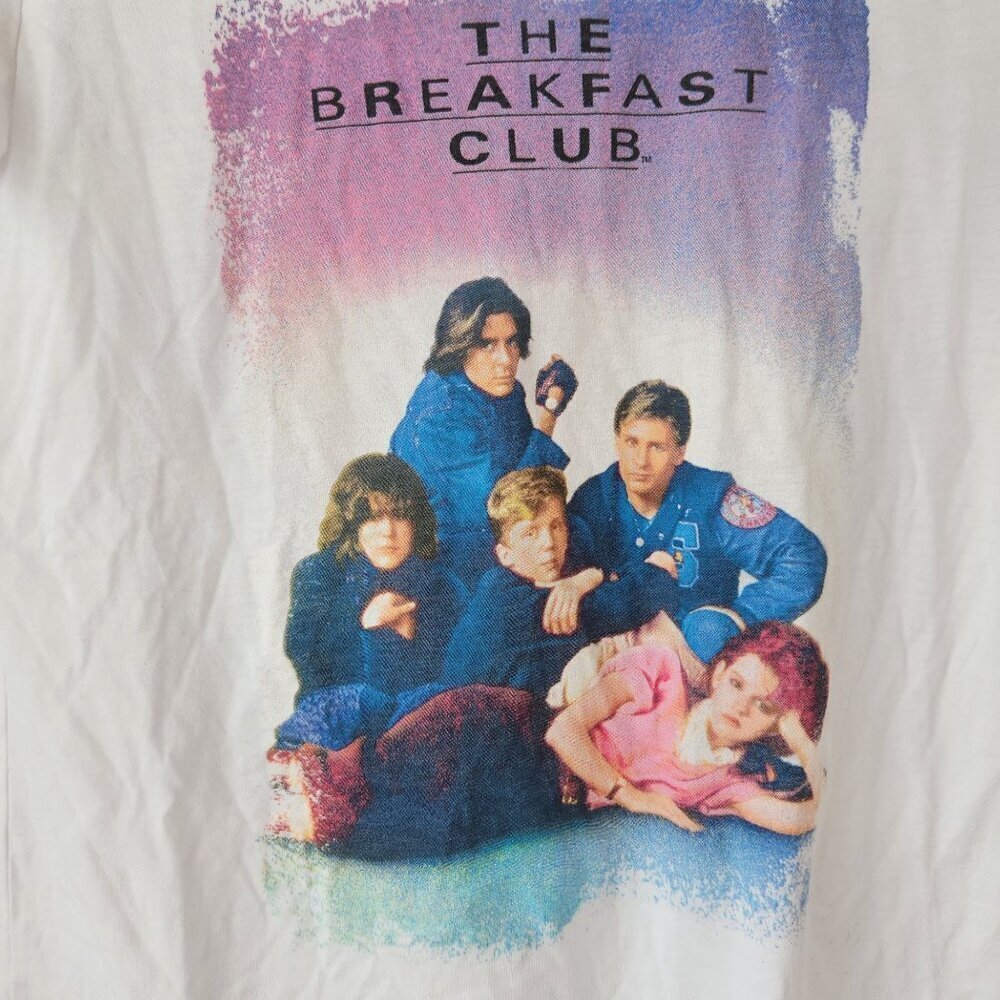 The Breakfast Club Graphic T-Shirt Slouchy Shirt 80s White Tee Women's M - Picture 3 of 4